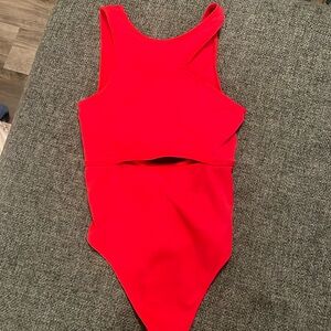 red bodysuit